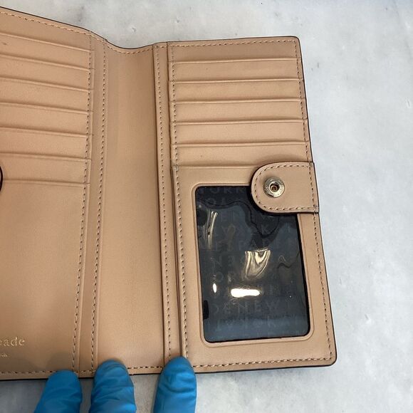 Kate Spade Cross Grain Leather Slim Sleek Snap & Zip Clutch Wallet - Picture 16 of 16